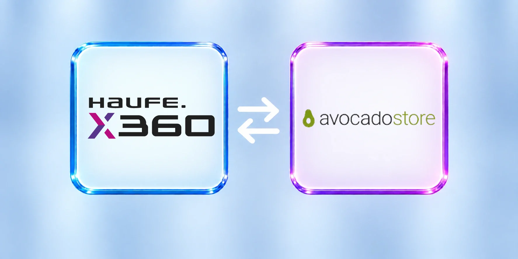Haufe X360 und Avocadostore, verbunden durch eine Schnittstelle