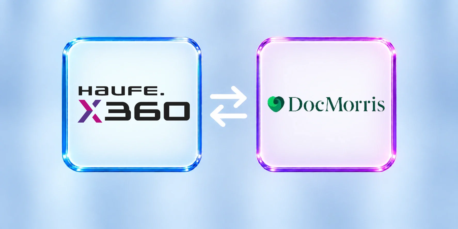 Haufe X360 und DocMorris, verbunden durch eine Schnittstelle