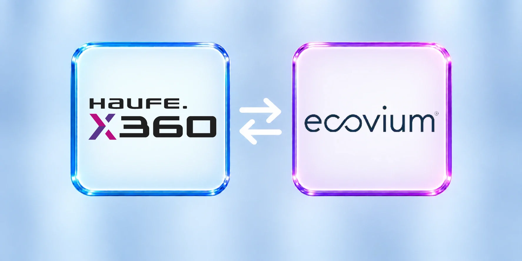 Haufe X360 und ecovium, verbunden durch eine Schnittstelle