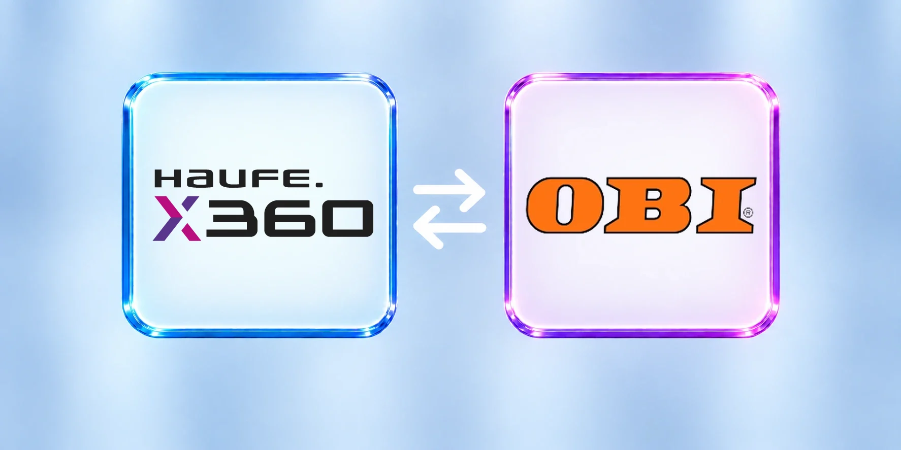 Haufe X360 und OBI, verbunden durch eine Schnittstelle