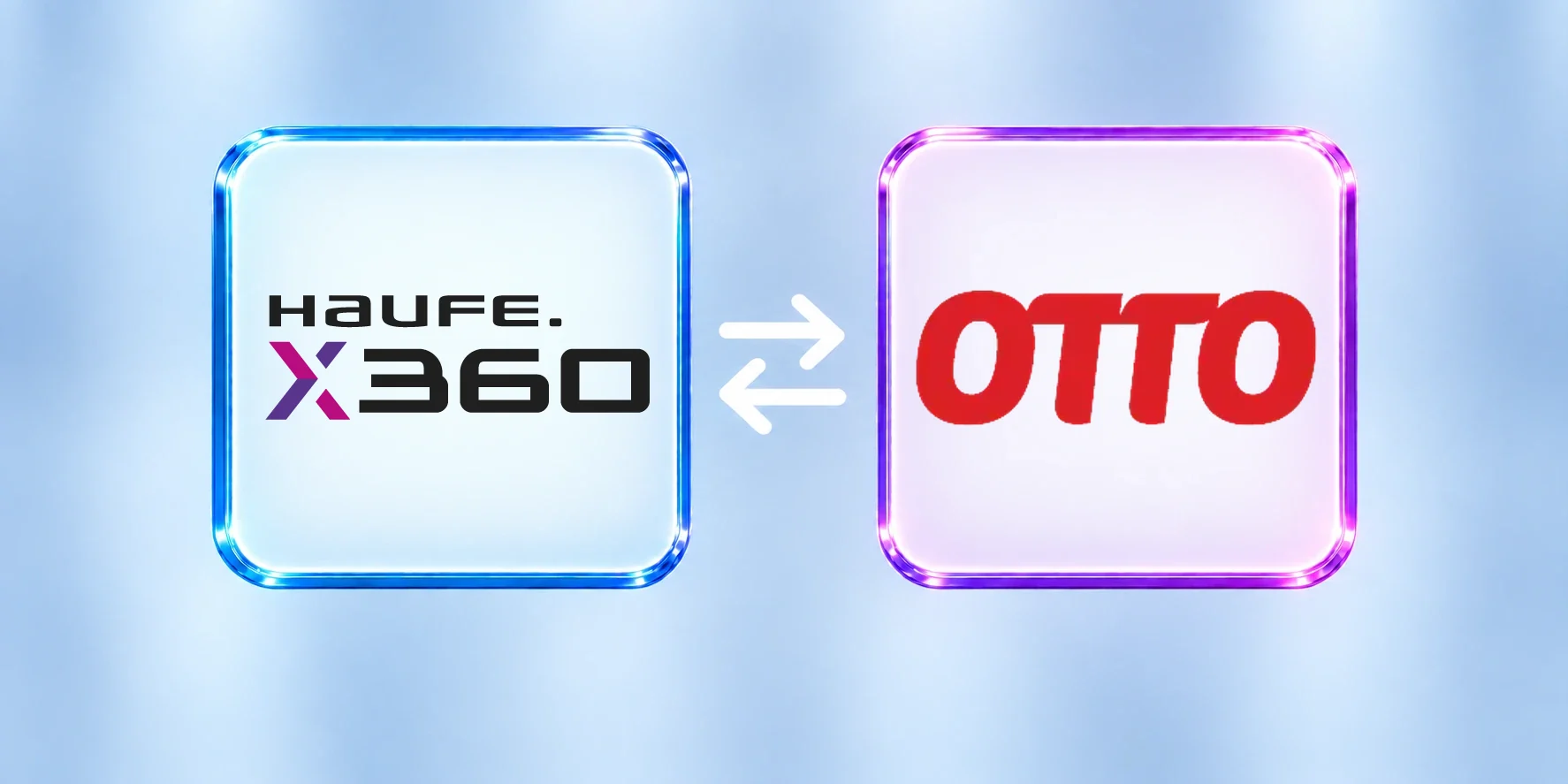 Haufe X360 und Otto Market, verbunden durch eine Schnittstelle