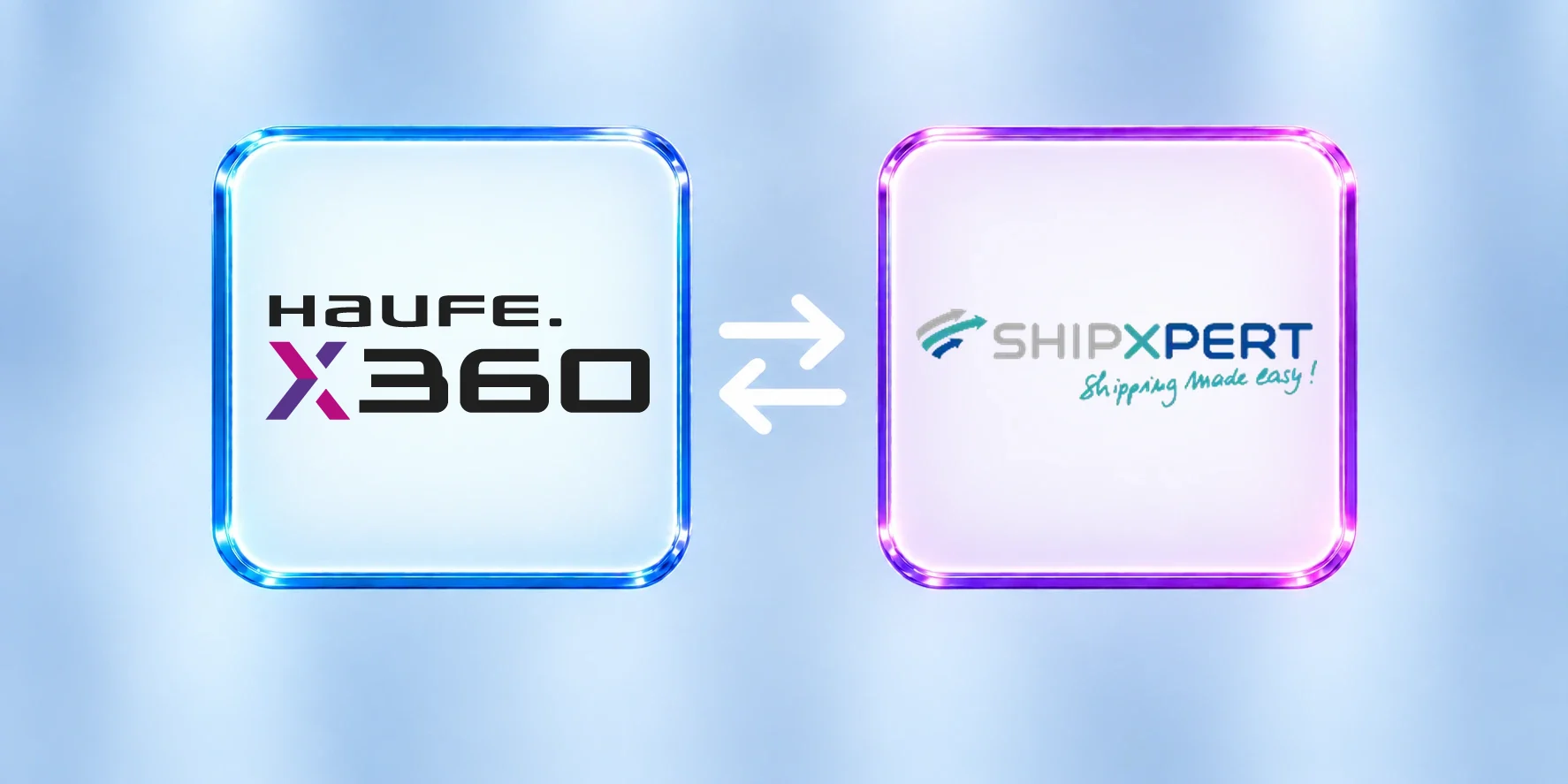 Haufe X360 und ShipXpert, verbunden durch eine Schnittstelle