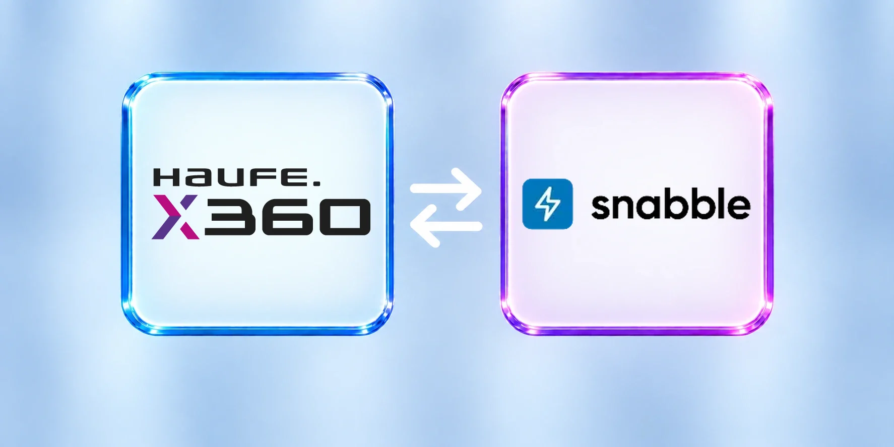 Haufe X360 und snabble, verbunden durch eine Schnittstelle