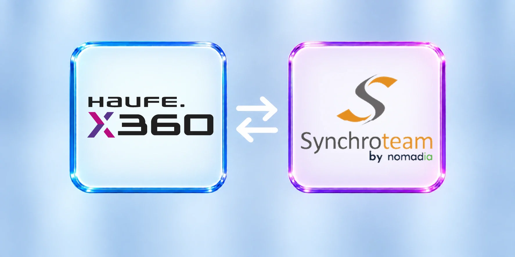 Haufe X360 und Synchroteam, verbunden durch eine Schnittstelle