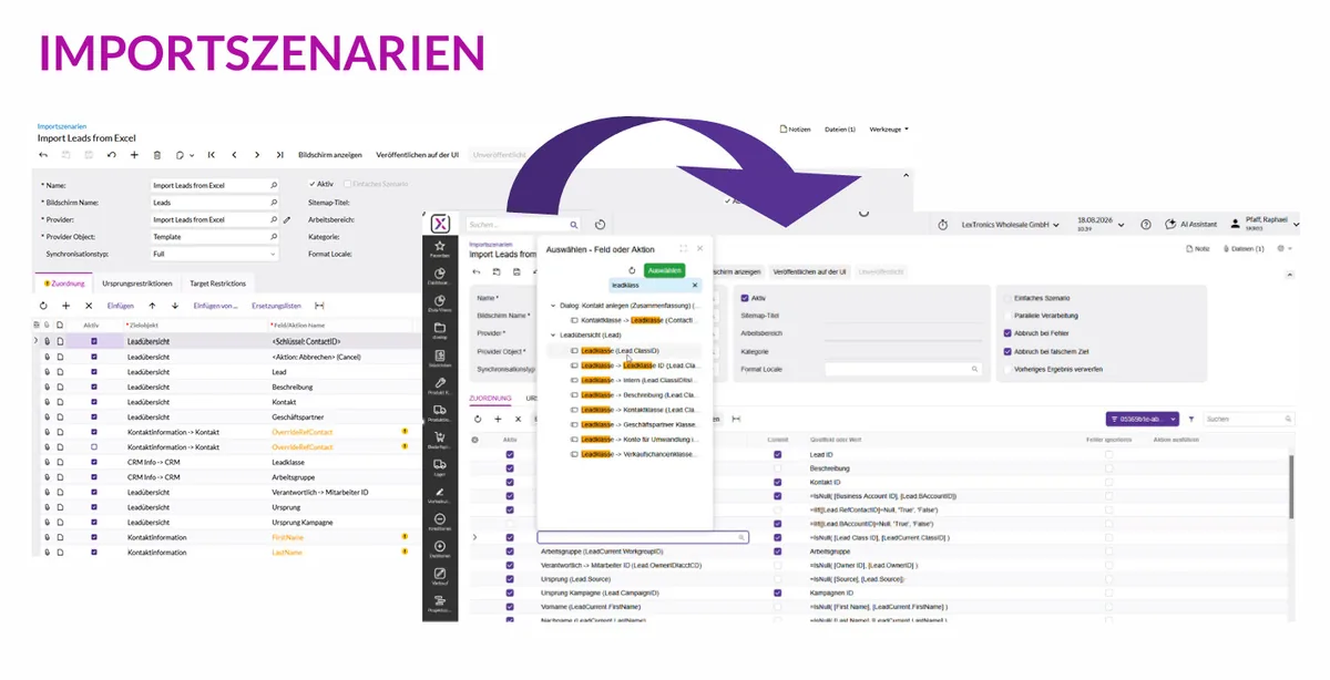 Import-Szenario in der Modern UI anlegen
